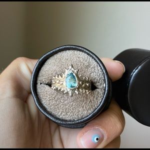 Millie Savage-Zircon blob ring in silver
